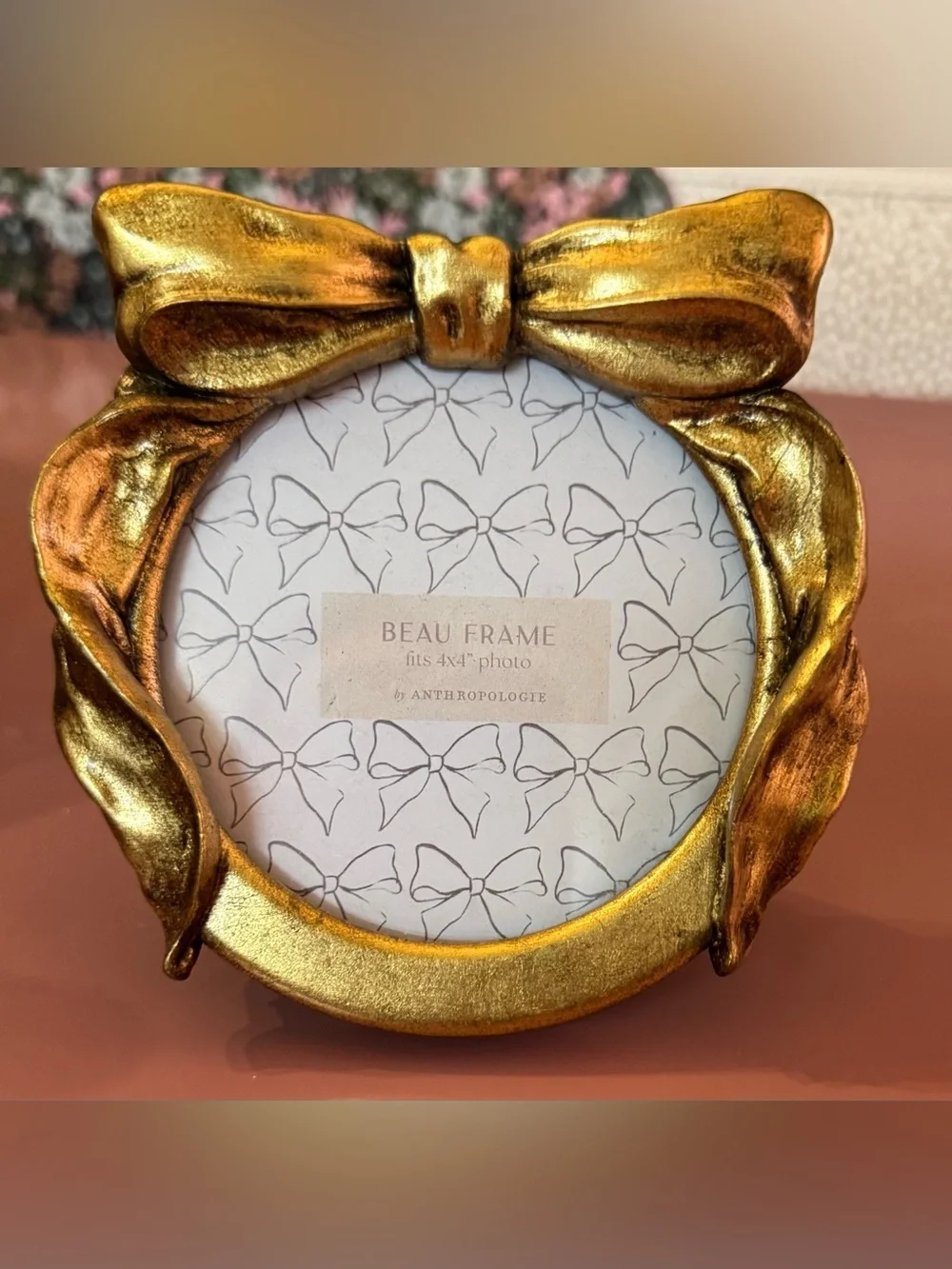 Anthropologie Beau Bow Gold Picture Frame